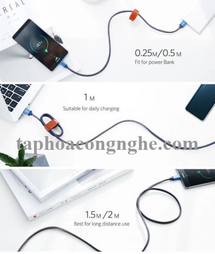 Ugreen 40343 0.5M màu Xanh Cáp sạc USB TypeC cao cấp US250 30040343